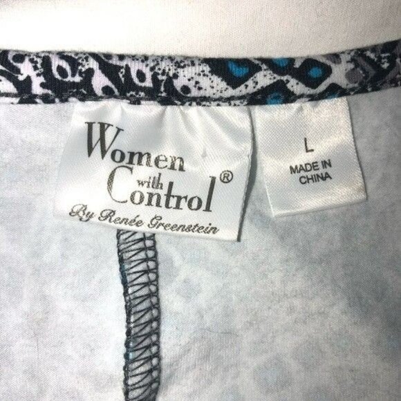 Women with Control Dress Size Large Snake Print Cotton Stretch Short Sleeves - Picture 2 of 8